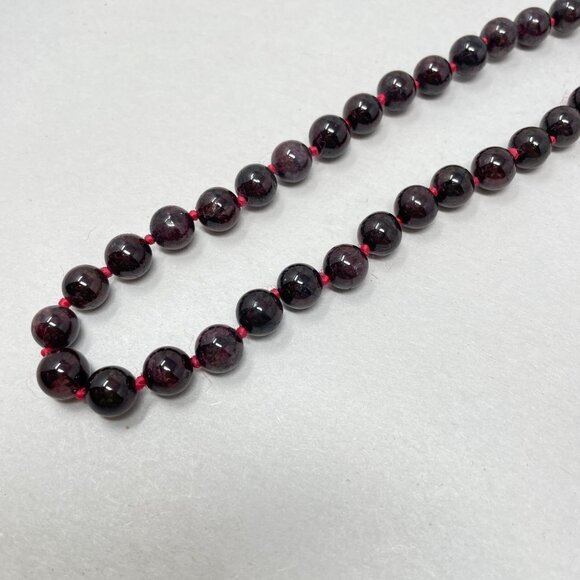 Red Tasseled Beaded Necklace Natural Stone Beads Meditation Quartz Amethyst - Picture 4 of 13